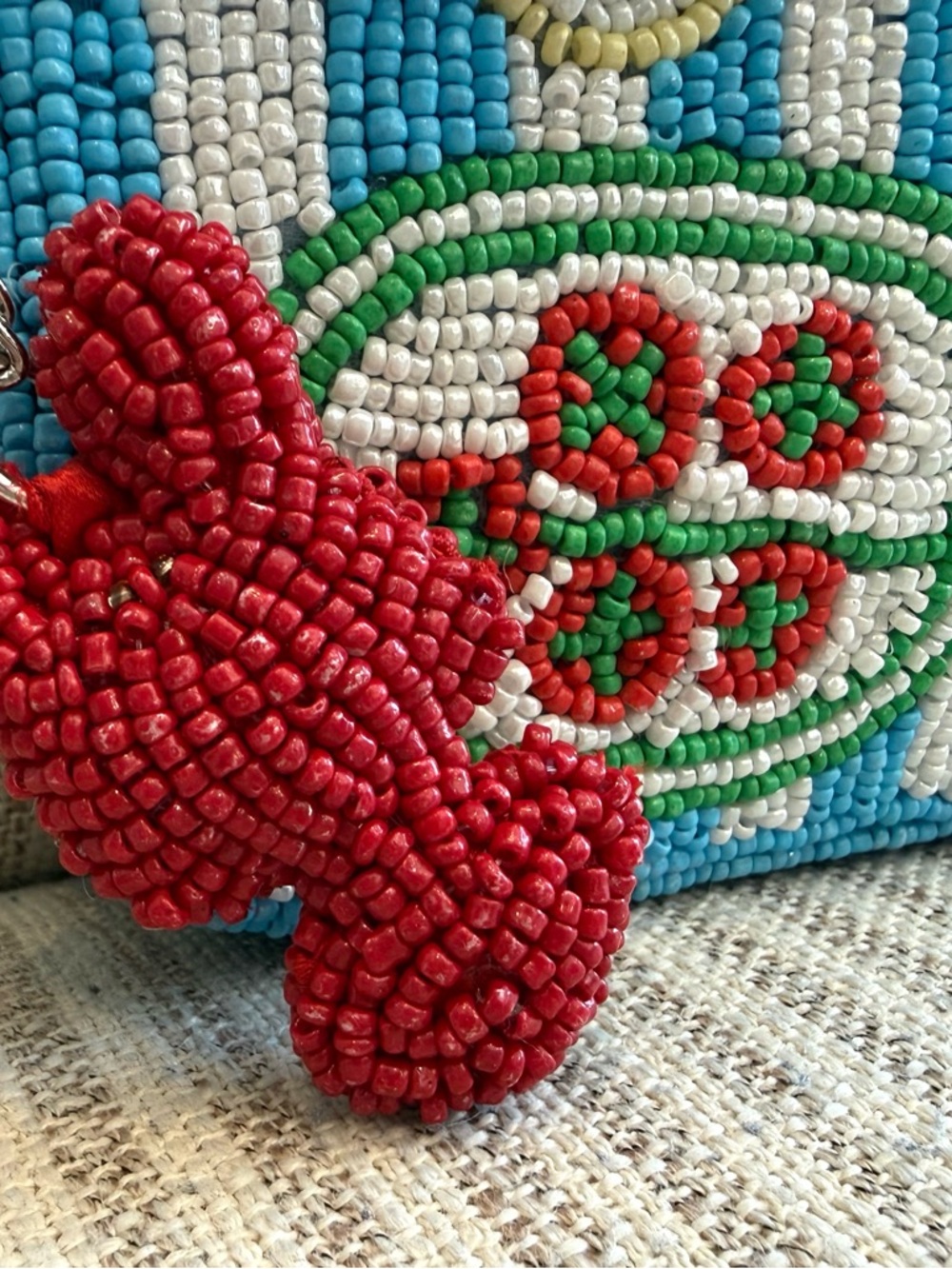 Viral Made in India Beaded Seafood Shoulder Bag w/cutest lobster charm - Picture 3 of 5